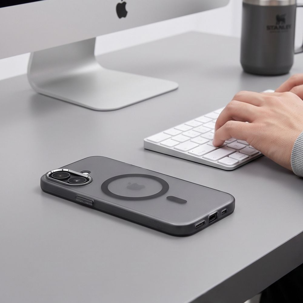 Custodia MagSafe per Apple iPhone 17, Tech-Protect, MagZero, Nero Opaco