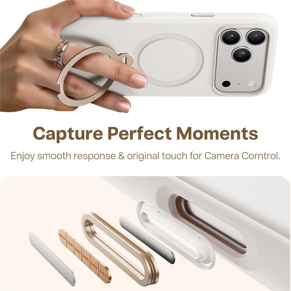 Custodia MagSafe per Apple iPhone 17 Pro Max, Torras, QPRO Silicone, Bianca