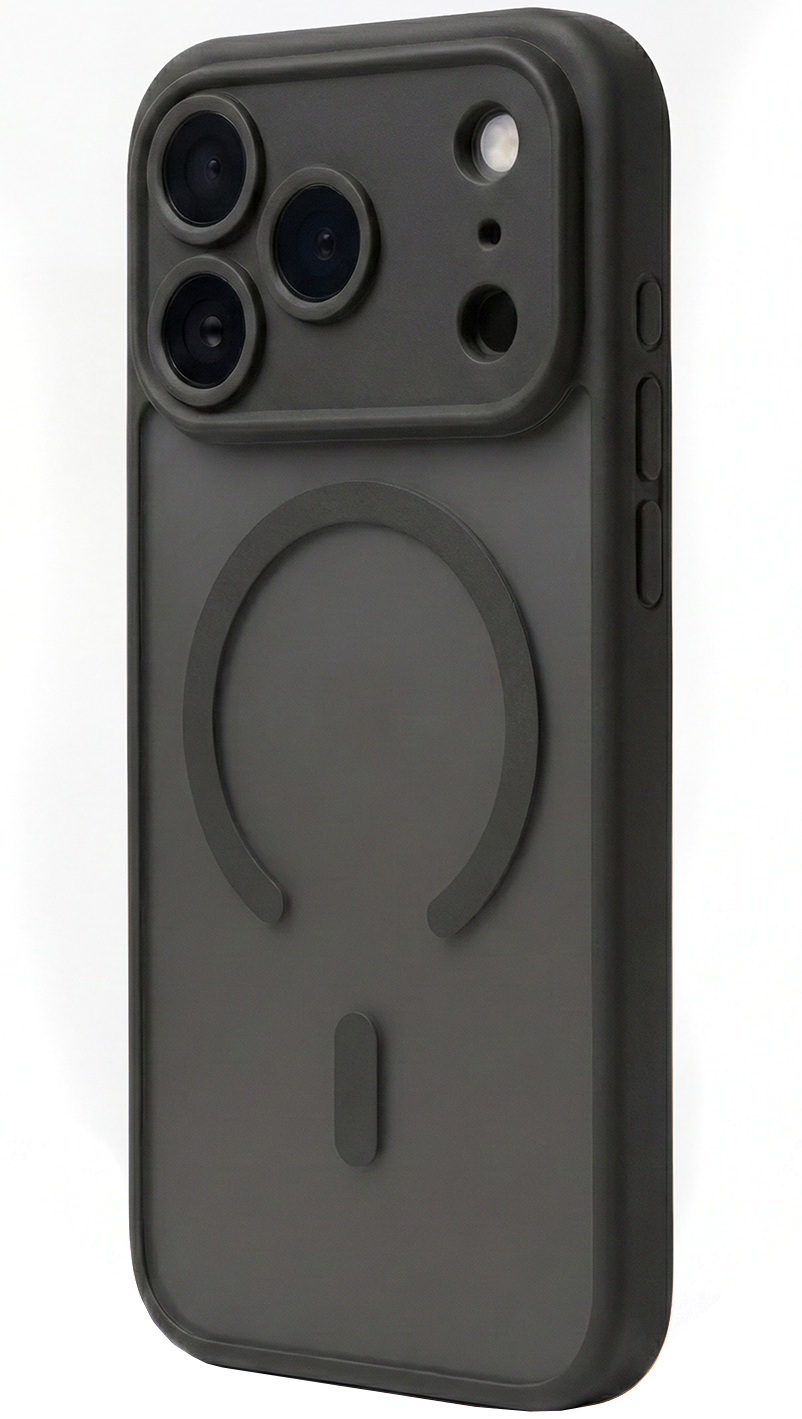 Custodia MagSafe per Apple iPhone 18 Pro / 17 Pro, OEM, Mag Big Hole, nera opaca