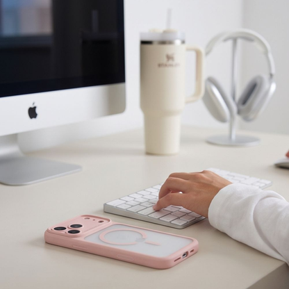 Cover MagSafe per Apple iPhone 18 Pro / 17 Pro, Tech-Protect, MagPeak CC, Rosa opaco