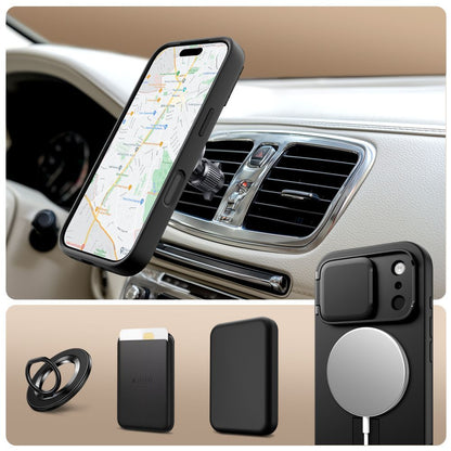 Custodia MagSafe per Apple iPhone 17 Pro Max, Tech-Protect, Kevlar Aura, Nera