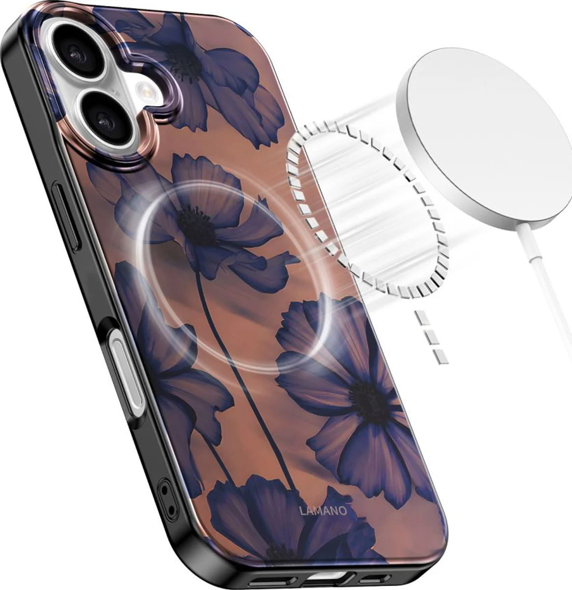Custodia MagSafe per Apple iPhone 17, Tech-Protect, Lamano Velvet Night, Nera