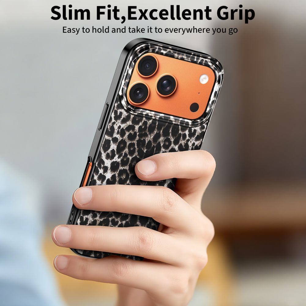 Custodia MagSafe per Apple iPhone 17 Pro, Tech-Protect, Lamano Leopard, Nera