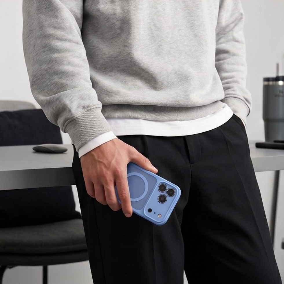 Custodia MagSafe per Apple iPhone 18 Pro / 17 Pro, Tech-Protect, BasicMag, Blu Opaco