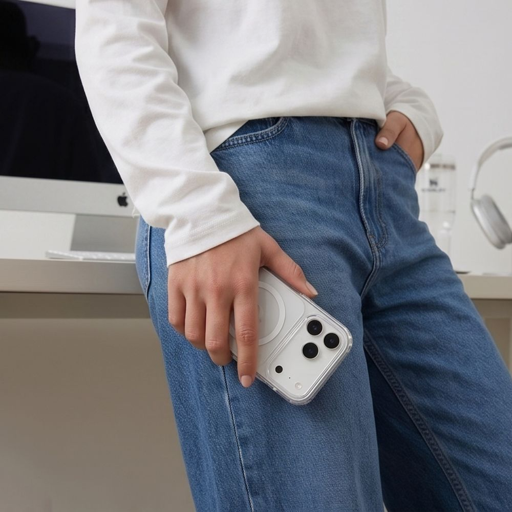 Custodia MagSafe per Apple iPhone 18 Pro / 17 Pro, Tech-Protect, Flexair Hybrid CC, Trasparente