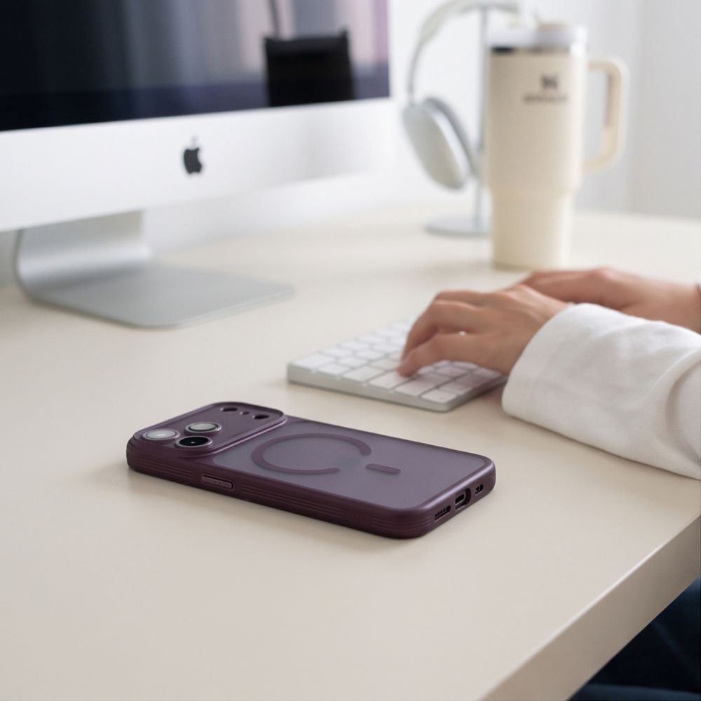 MagSafe Case for Apple iPhone 18 Pro / 17 Pro, Tech-Protect, MagPeak CC, Matte Burgundy