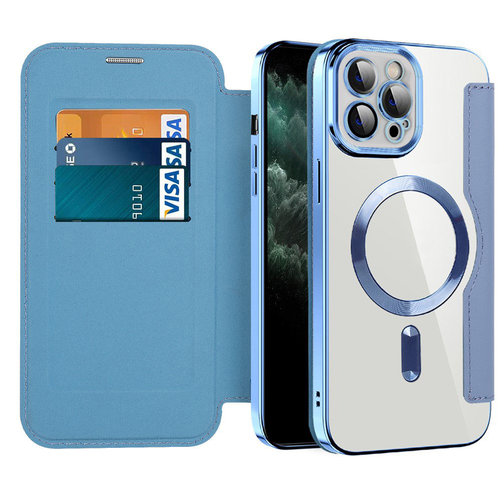 MagSafe Case for Apple iPhone 11 Pro Max, Techsuit, SmartMag Book, Blue