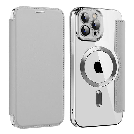 Custodia MagSafe per Apple iPhone 11 Pro Max, Techsuit, SmartMag Book, Grigio