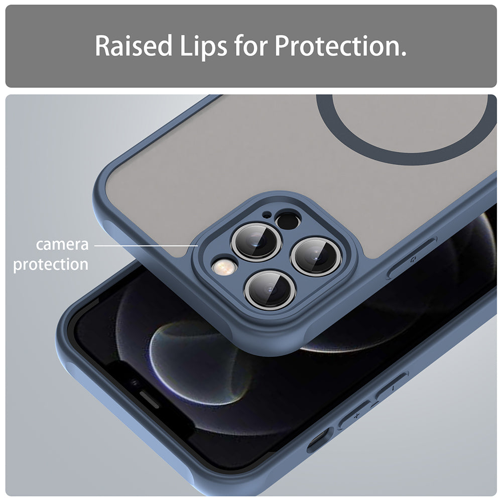 Custodia MagSafe per Apple iPhone 12 Pro Max, Techsuit, HaloFrost II, Blu Navy