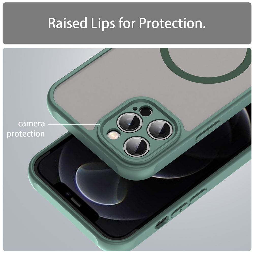 Custodia MagSafe per Apple iPhone 12 Pro Max, Techsuit, HaloFrost II, Verde
