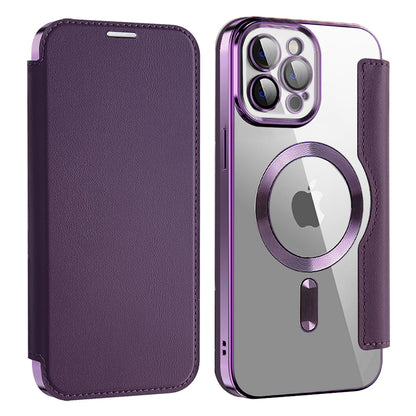 Custodia MagSafe per Apple iPhone 12 Pro Max, Techsuit, SmartMag Book, Viola