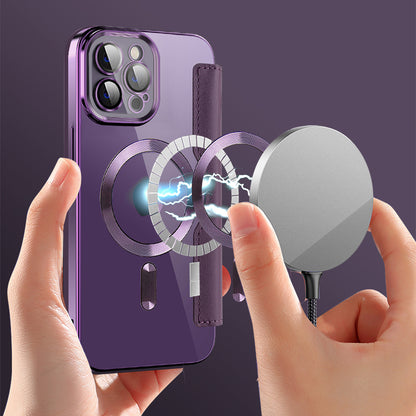 Custodia MagSafe per Apple iPhone 12 Pro Max, Techsuit, SmartMag Book, Viola