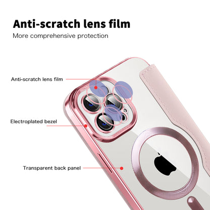 Custodia MagSafe per Apple iPhone 12 Pro Max, Techsuit, SmartMag Book, Rosa