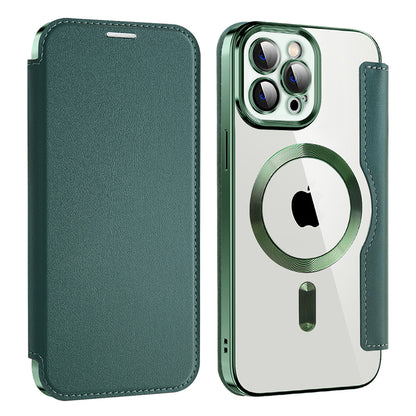 Custodia MagSafe per Apple iPhone 12 Pro Max, Techsuit, SmartMag Book, Verde