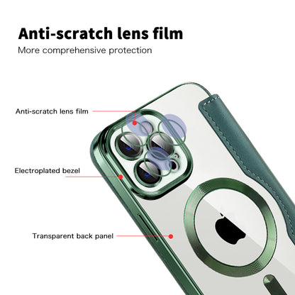 Custodia MagSafe per Apple iPhone 12 Pro, Techsuit, SmartMag Book, Verde