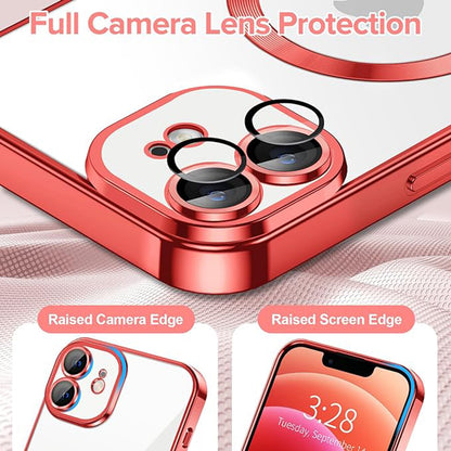 MagSafe Case for Apple iPhone 12, Techsuit, Luxury Crystal, Red