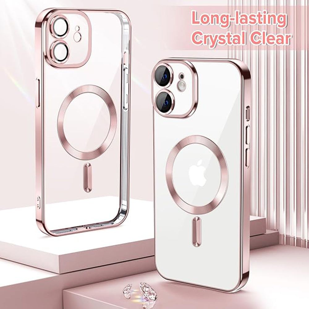 MagSafe Case for Apple iPhone 12, Techsuit, Luxury Crystal, Pink