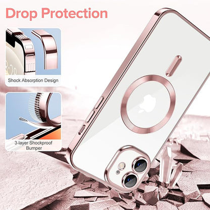 MagSafe Case for Apple iPhone 12, Techsuit, Luxury Crystal, Pink