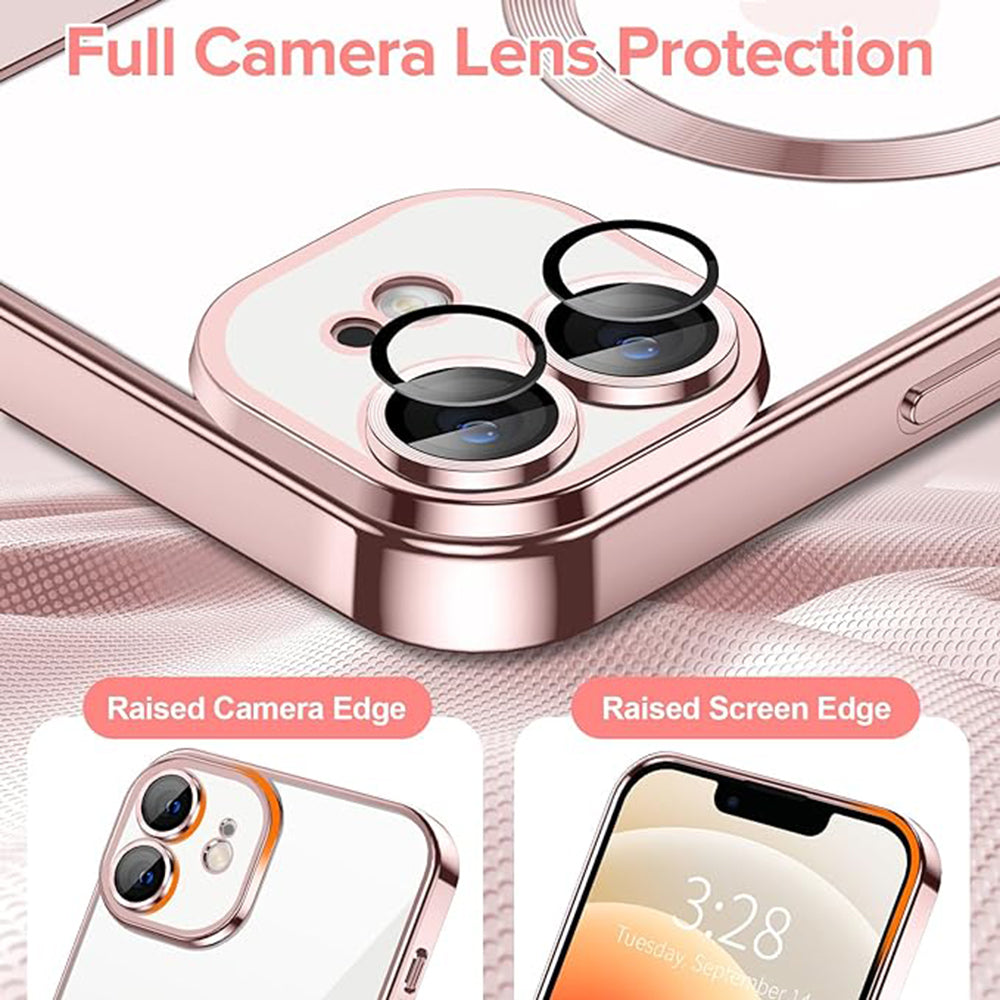 MagSafe Case for Apple iPhone 12, Techsuit, Luxury Crystal, Pink