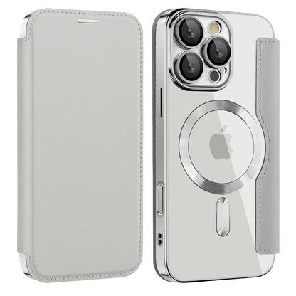 Custodia MagSafe per Apple iPhone 12, Techsuit, SmartMag Book, Grigio