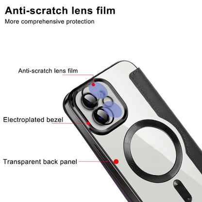 Custodia MagSafe per Apple iPhone 12, Techsuit, SmartMag Book, Rosa