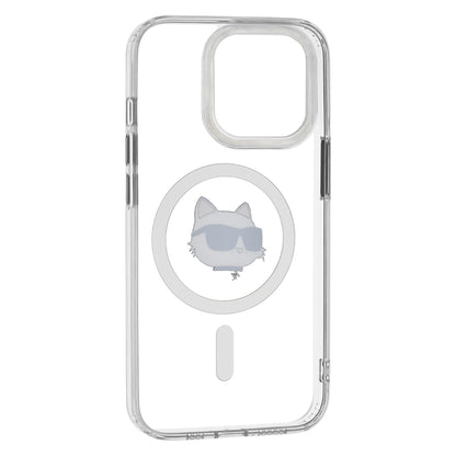 Custodia MagSafe per Apple iPhone 13 Pro, Karl Lagerfeld, IML Metal Choupette's Head, Bianca