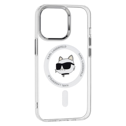 Custodia MagSafe per Apple iPhone 13 Pro Max, Karl Lagerfeld, IML Metal Choupette's Head, Bianca