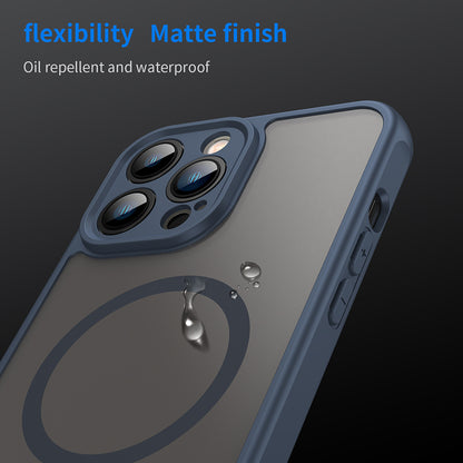 Custodia MagSafe per Apple iPhone 13 Pro Max, Techsuit, HaloFrost II, Blu Navy