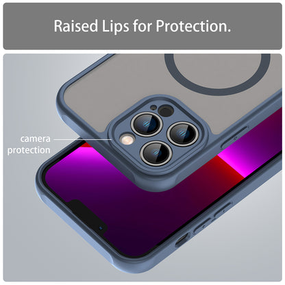 Custodia MagSafe per Apple iPhone 13 Pro Max, Techsuit, HaloFrost II, Blu Navy