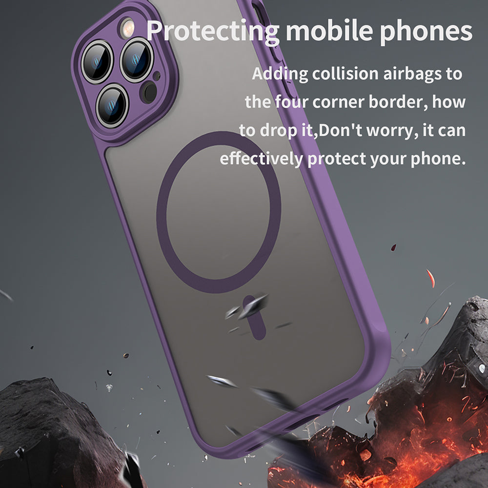 Custodia MagSafe per Apple iPhone 13 Pro Max, Techsuit, HaloFrost II, Viola