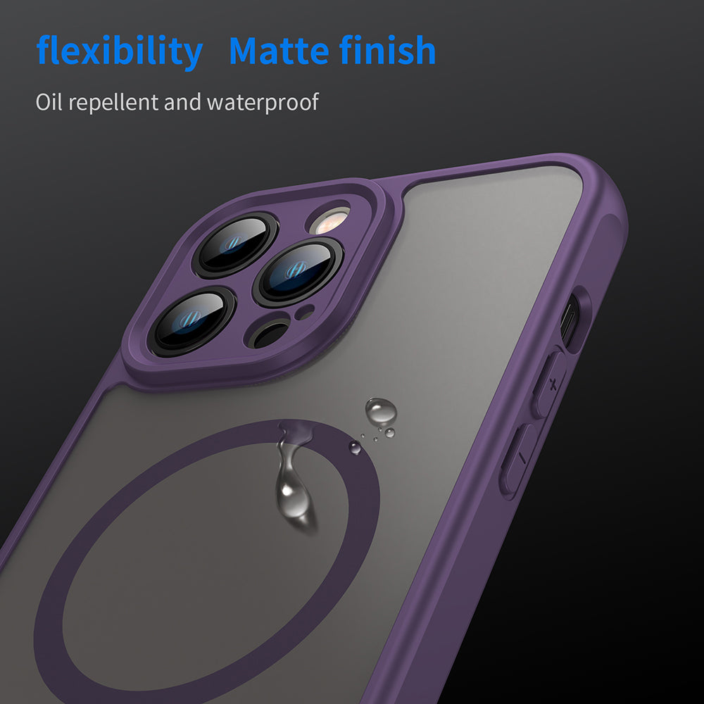 Custodia MagSafe per Apple iPhone 13 Pro Max, Techsuit, HaloFrost II, Viola