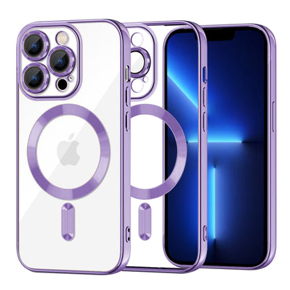 Custodia MagSafe per Apple iPhone 13 Pro Max, Techsuit, Luxury Crystal, Viola Chiaro