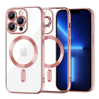 Custodia MagSafe per Apple iPhone 13 Pro Max, Techsuit, Luxury Crystal, Rosa
