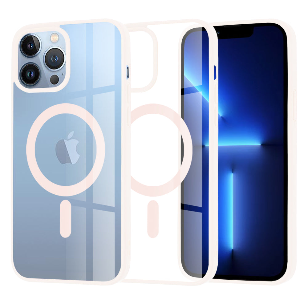 Custodia MagSafe per Apple iPhone 13 Pro Max, Techsuit, Pro, Rosa