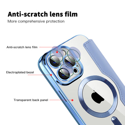 Custodia MagSafe per Apple iPhone 13 Pro Max, Techsuit, SmartMag Book, Blu