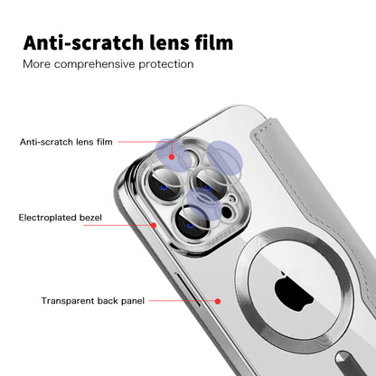 Custodia MagSafe per Apple iPhone 13 Pro Max, Techsuit, SmartMag Book, Grigio