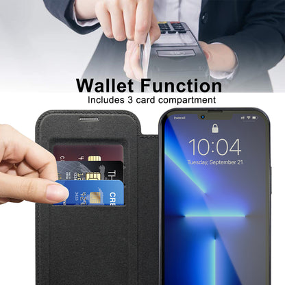 Custodia MagSafe per Apple iPhone 13 Pro Max, Techsuit, SmartMag Book, Nera