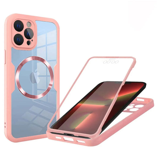 Custodia MagSafe per Apple iPhone 13 Pro, Techsuit, ColorVerse 360, Rosa
