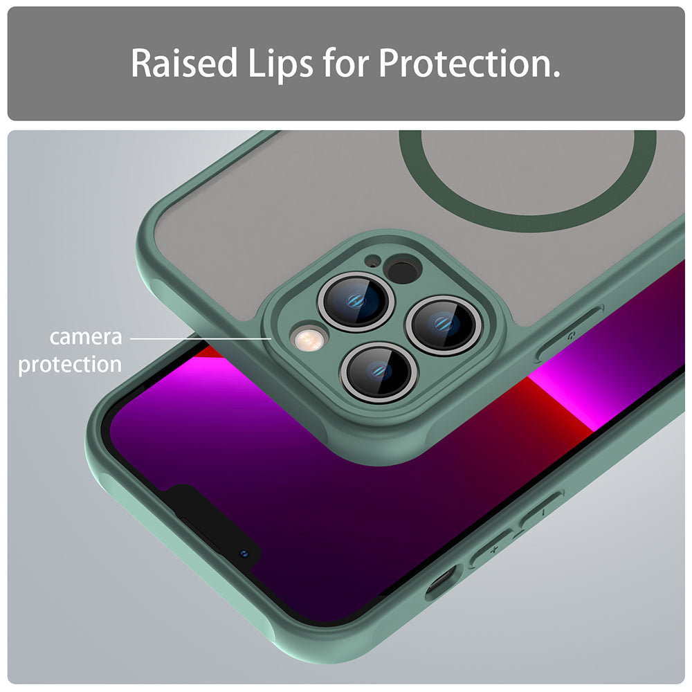 Custodia MagSafe per Apple iPhone 13 Pro, Techsuit, HaloFrost II, Verde