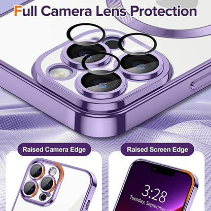 Custodia MagSafe per Apple iPhone 13 Pro, Techsuit, Luxury Crystal, Viola Chiaro