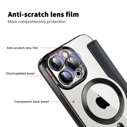 Custodia MagSafe per Apple iPhone 13 Pro, Techsuit, SmartMag Book, Nera