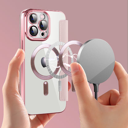MagSafe Case for Apple iPhone 13 Pro, Techsuit, SmartMag Book, Pink