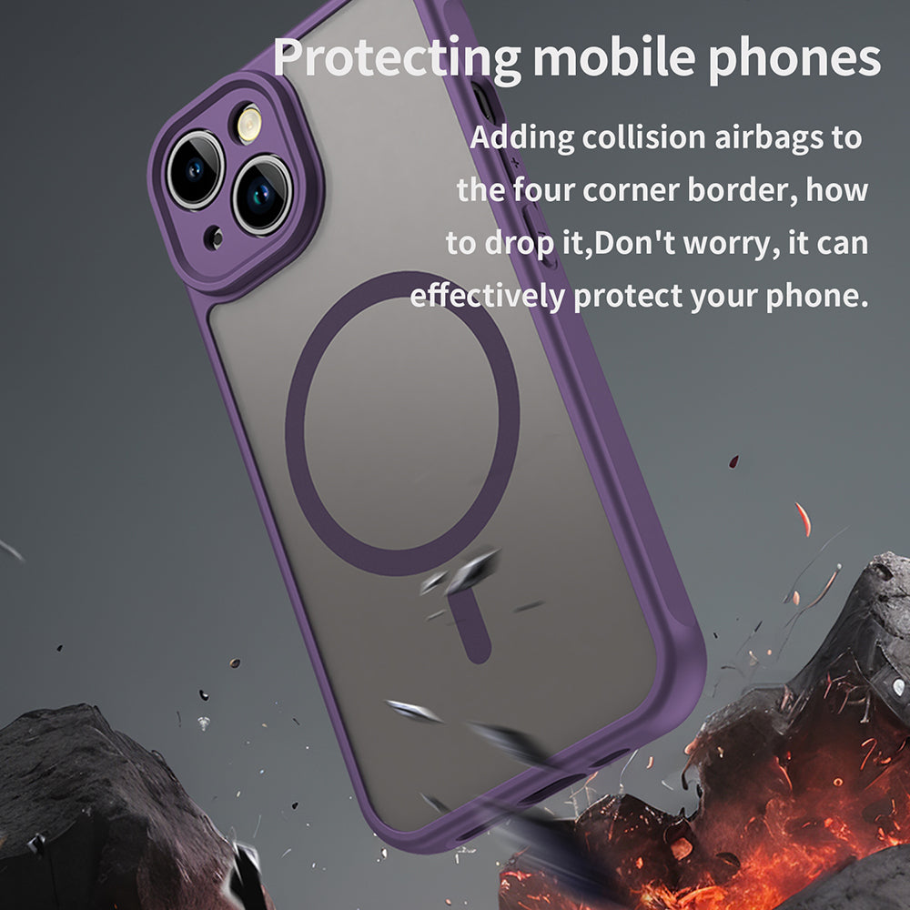 Custodia MagSafe per Apple iPhone 13, Techsuit, HaloFrost II, Viola
