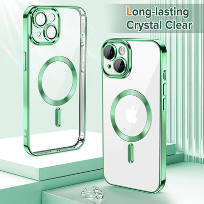 Custodia MagSafe per Apple iPhone 13, Techsuit, Luxury Crystal, Verde Chiaro