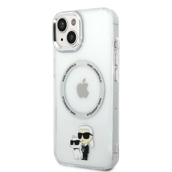 Custodia MagSafe per Apple iPhone 14 Plus, Karl Lagerfeld, Ikonik Karl & Choupette, Trasparente