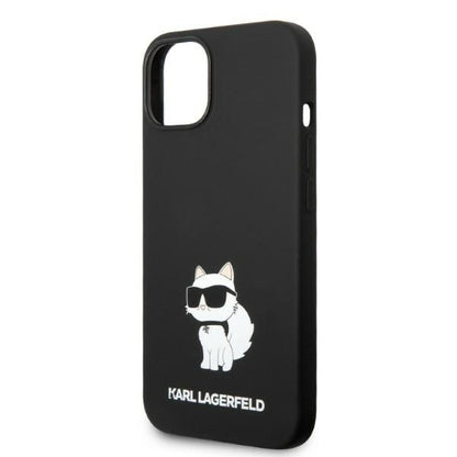 Custodia MagSafe per Apple iPhone 14 Plus, Karl Lagerfeld, Silicone Choupette, Nera