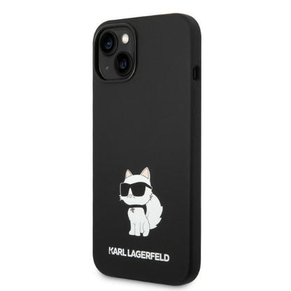 Custodia MagSafe per Apple iPhone 14 Plus, Karl Lagerfeld, Silicone Choupette, Nera