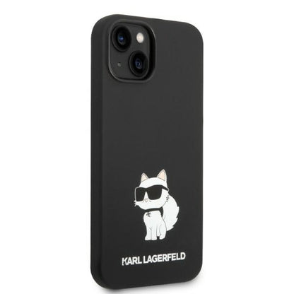 Custodia MagSafe per Apple iPhone 14 Plus, Karl Lagerfeld, Silicone Choupette, Nera