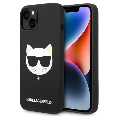 Custodia MagSafe per Apple iPhone 14 Plus, Karl Lagerfeld, Silicone Choupette's Head, Nera