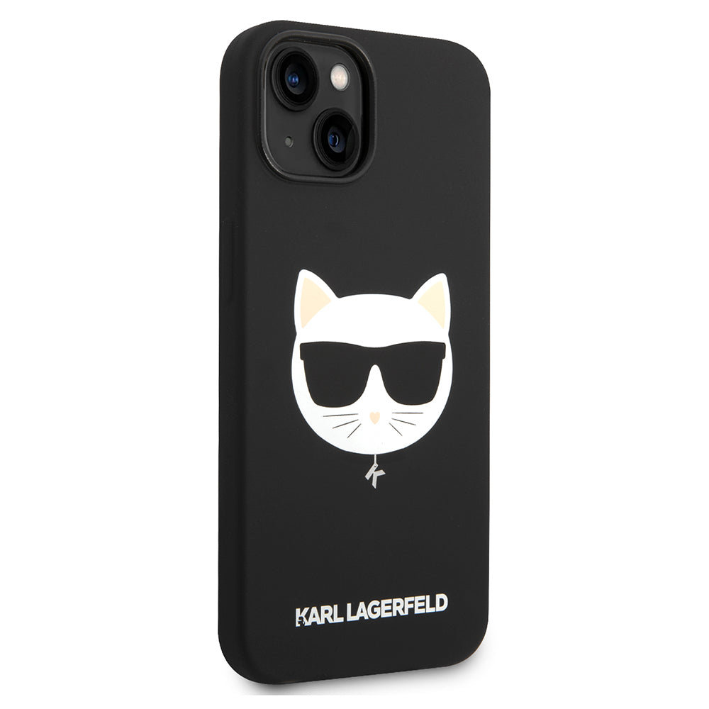 Custodia MagSafe per Apple iPhone 14 Plus, Karl Lagerfeld, Silicone Choupette's Head, Nera